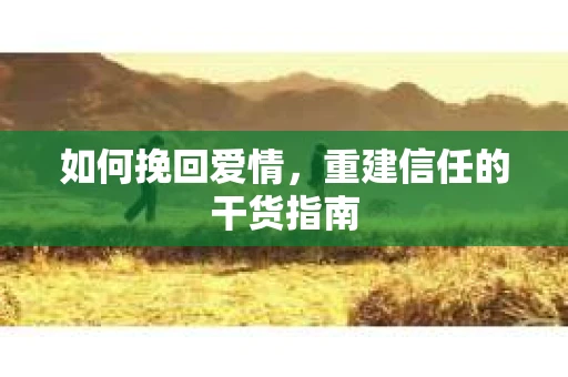 如何挽回爱情，重建信任的干货指南