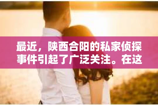 最近，陕西合阳的私家侦探事件引起了广泛关注。在这个信息爆炸的时代，隐私保护显得尤为重要。今天，我们就来聊聊这个事件，看看它背后的一些故事。