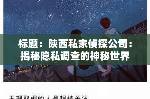 标题：陕西私家侦探公司：揭秘隐私调查的神秘世界