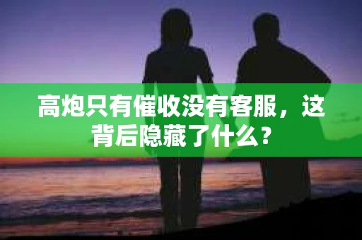 高炮只有催收没有客服，这背后隐藏了什么？