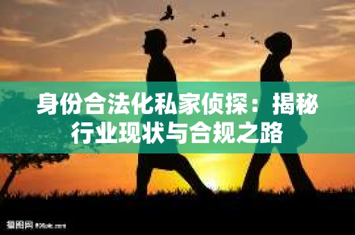 身份合法化私家侦探：揭秘行业现状与合规之路