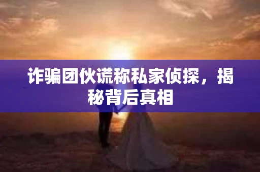 诈骗团伙谎称私家侦探，揭秘背后真相