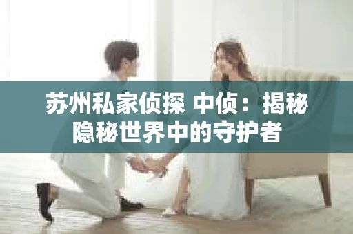 苏州私家侦探 中侦：揭秘隐秘世界中的守护者