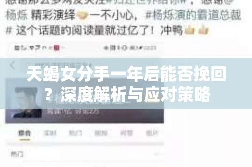 天蝎女分手一年后能否挽回？深度解析与应对策略