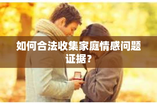 如何合法收集家庭情感问题证据？